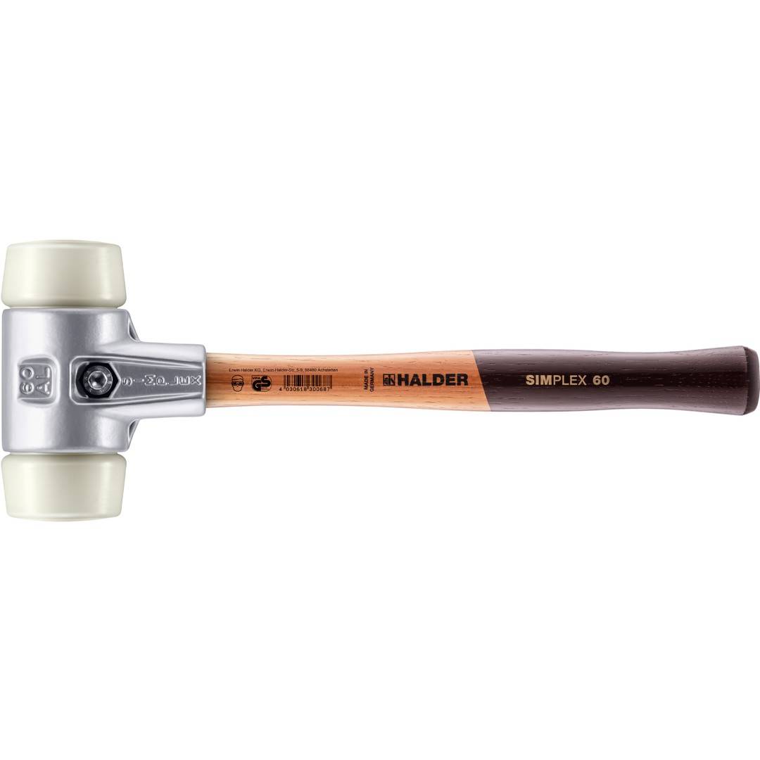 HALDER SIMPLEX Schonhammer Ø 60 mm Nylon mit Aluminiumgehäuse