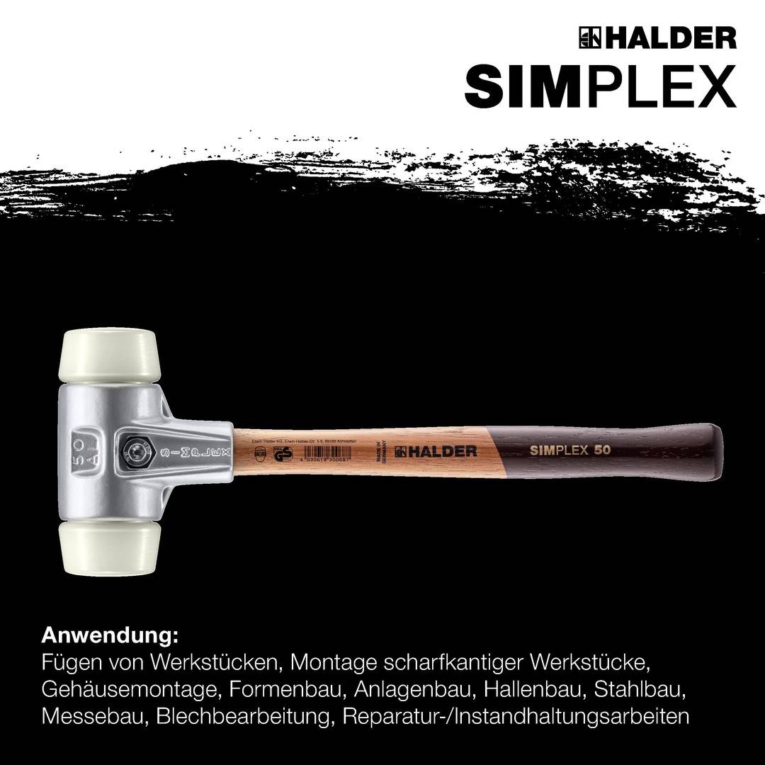 HALDER SIMPLEX Schonhammer Ø 60 mm Nylon mit Aluminiumgehäuse