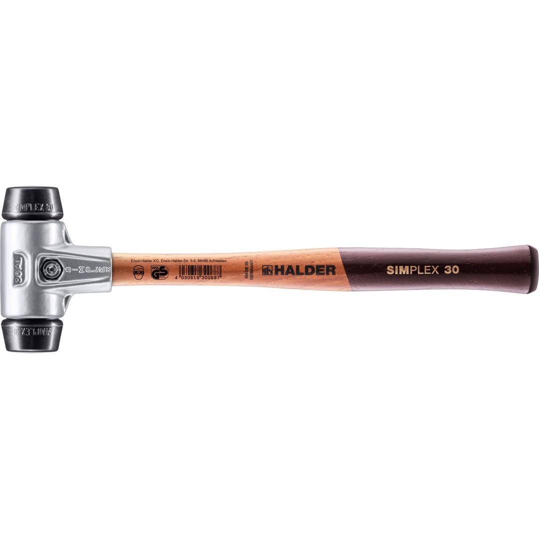 HALDER SIMPLEX-Schonhammer, Gummikomposition; mit Aluminiumgehäuse