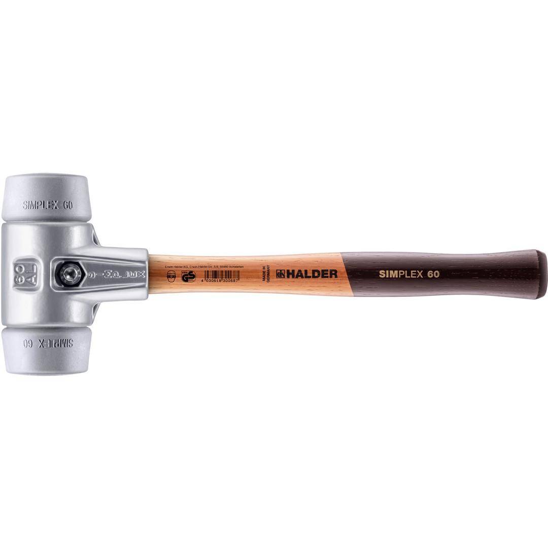 HALDER SIMPLEX-Schonhammer, TPE-mid; mit Aluminiumgehäuse und