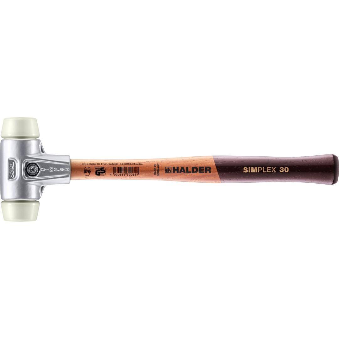 HALDER SIMPLEX-Schonhammer, Nylon; mit Aluminiumgehäuse und