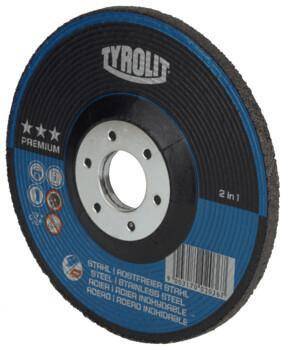 Schruppscheibe PREMIUM D125xS4mmKörnung 30 gekr.2in1 Bohr.22,23mm TYROLIT