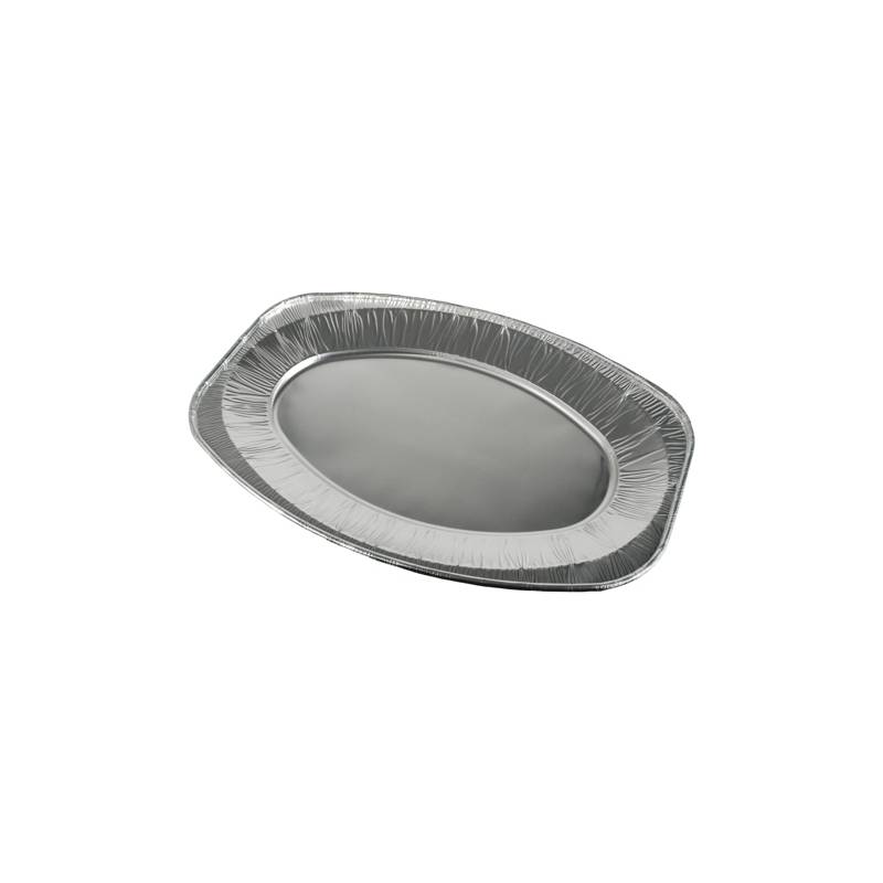 STARPAK Aluminium-Servierplatte, oval, 430 x 290 mm, silber