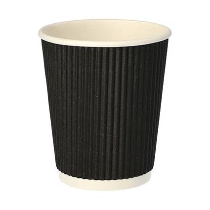 STARPAK Papp-Trinkbecher "Ripple Wall", 0,2 l, schwarz