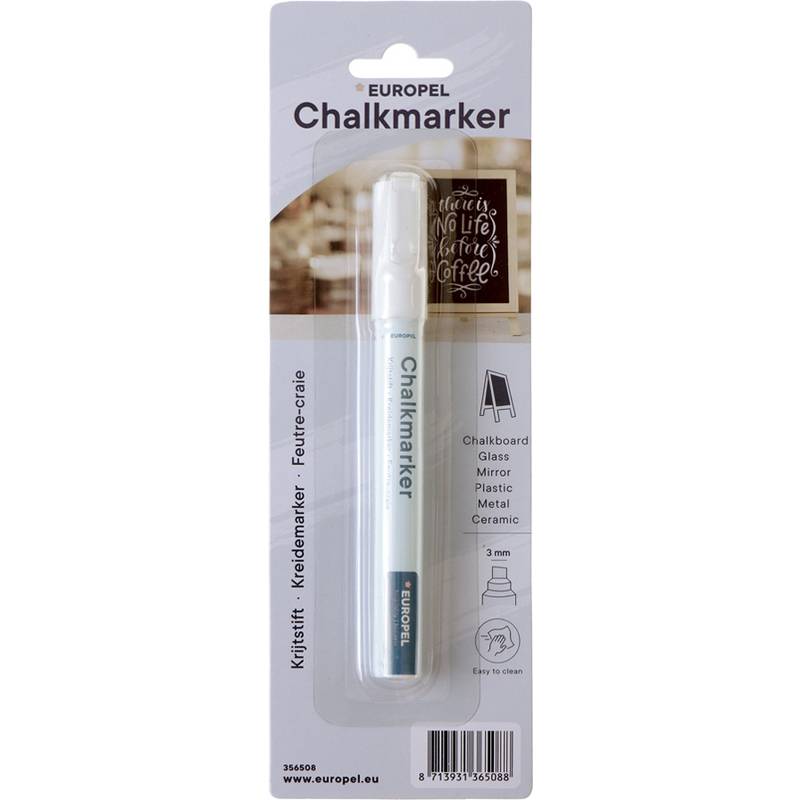 EUROPEL Kreidemarker 3 mm, 1er Blister, weiß