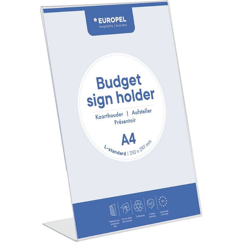 EUROPEL Tischaufsteller Budget, DIN A4 hoch, schräg
