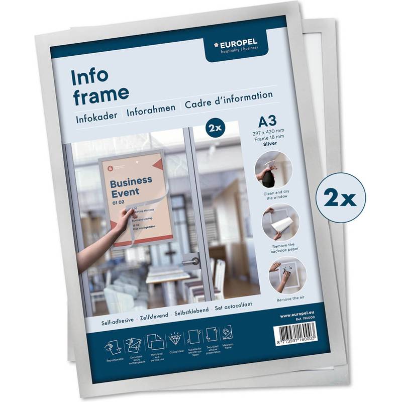 EUROPEL Magnetrahmen INFO FRAME, DIN A3, silber