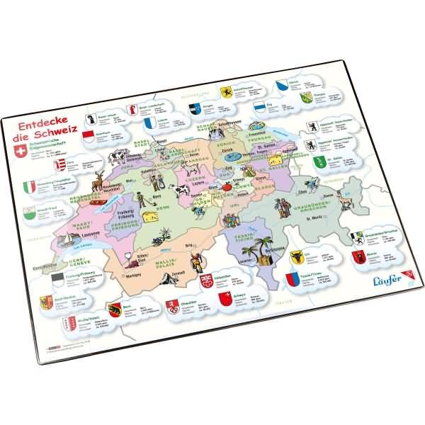 Schreibunterlage 40x53cm Motiv Landkarte Schweiz