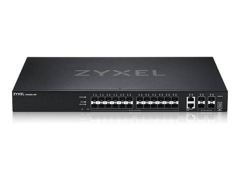 Zyxel XGS2220 Series XGS2220-30F - Switch - L3-Zugang, NebulaFLEX Cloud - managed - 24 x 100/1000 Base-X + 6 x 10 Gigabi