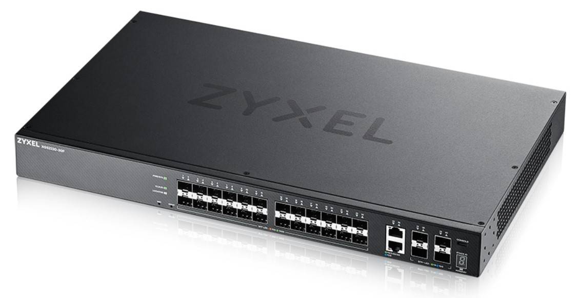 Zyxel XGS2220 Series XGS2220-30F - Switch - L3-Zugang, NebulaFLEX Cloud - managed - 24 x 100/1000 Base-X + 6 x 10 Gigabi