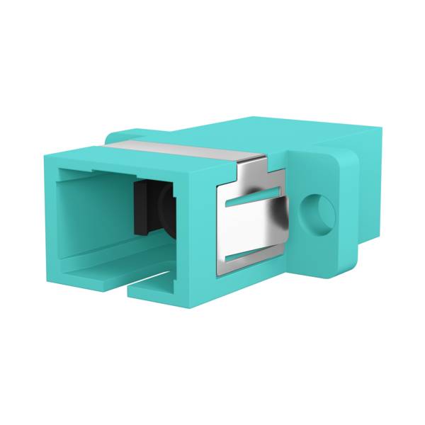 Kupplung SC Simplex OM3 aqua -- Glasfaserverkabelung Glasfaser Kupplungen OM3