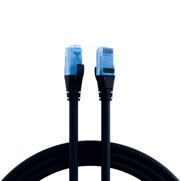 RJ45 Patchkabel Cat.6A U/UTP LSZH -- Premium 500MHz schwarz 0,15m SALE Kupferverkabelung