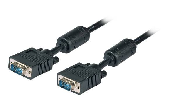 SVGA/HDTV Anschlusskabel, 2x HD-DSub 15 -- St.-St., 10,0m, schwarz Multimedia VGA / DVI Kabel