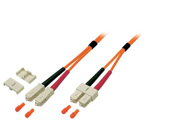 Duplex Patchkabel SC-SC OM1 -- 10m LSZH 3mm orange Glasfaserverkabelung Glasfaser OM1