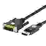DisplayPort 1.2 auf DVI Kabel, Full HD -- passiv, schwarz, 2 m Multimedia Video-Komponenten TV,