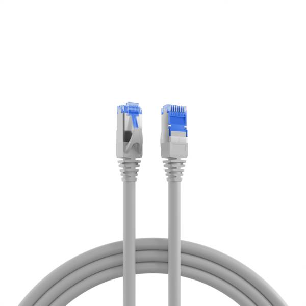 INFRALAN© RJ45 Patchkabel S/FTP, Cat.6A -- TPE superflex, 7,5m, grau Kupferverkabelung