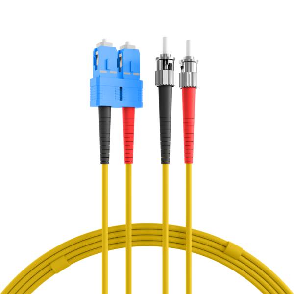 Duplex Patchkabel SC-ST OS2 G652D -- 50m LSZH 3mm gelb Glasfaserverkabelung Glasfaser OS2
