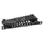 Mini-Patchpanel STP 8xRJ45 Cat.6A, 10 -- 0,5HE, RAL9005 schwarz Kupferverkabelung Patchpanel und