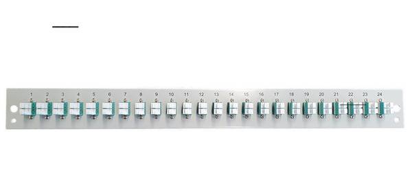 Bestückte Frontblende mit 24 x LC Duplex -- Kupplung OM3, grau Glasfaserverkabelung Glasfaser für