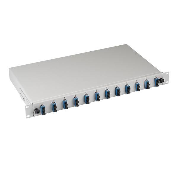 Spleißbox SC 9/125µ OS2 ausziehbar, 24 -- Pigtails abgesetzt /12 Kupplungen Glasfaserverkabelung