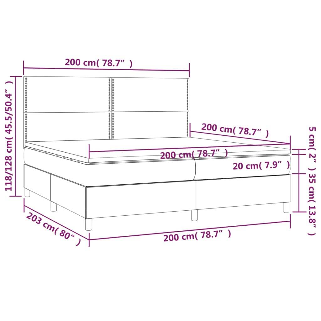 vidaXL Boxspringbett mit Matratze Schwarz 200x200 cm Kunstleder