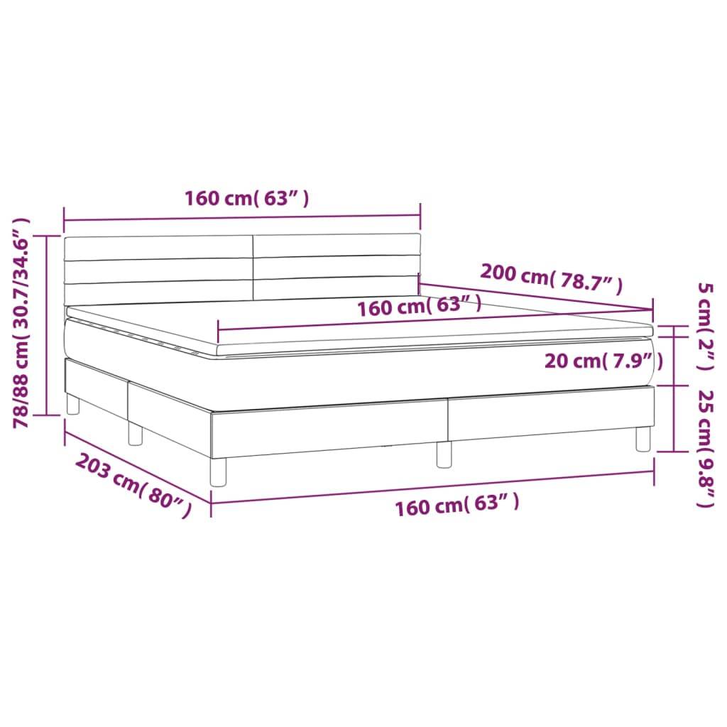 vidaXL Boxspringbett mit Matratze Rosa 160x200 cm Samt