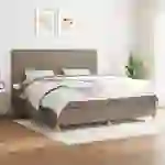 vidaXL Boxspringbett mit Matratze Taupe 200x200 cm Stoff vidaXL Boxspringbett mit Matratze Taupe 200x200 cm Stoff