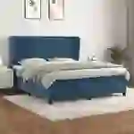 vidaXL Boxspringbett mit Matratze Dunkelblau 160x200 cm Samt vidaXL Boxspringbett mit Matratze Dunkelblau 160x200 cm Samt
