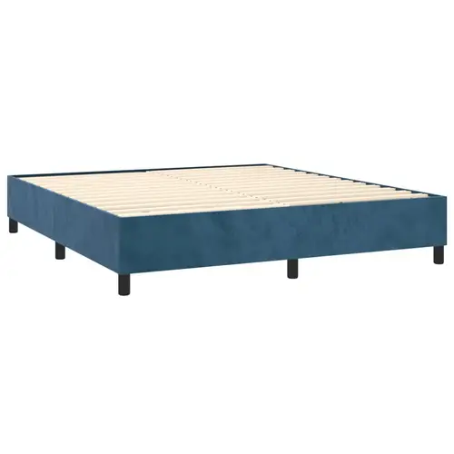 vidaXL Boxspringbett mit Matratze Dunkelblau 160x200 cm Samt vidaXL Boxspringbett mit Matratze Dunkelblau 160x200 cm Samt