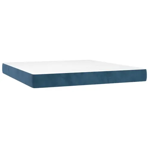 vidaXL Boxspringbett mit Matratze Dunkelblau 160x200 cm Samt vidaXL Boxspringbett mit Matratze Dunkelblau 160x200 cm Samt