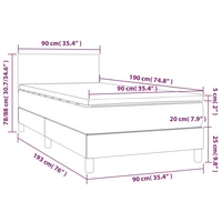 vidaXL Boxspringbett mit Matratze Rosa 90x190 cm Samt vidaXL Boxspringbett mit Matratze Rosa 90x190 cm Samt