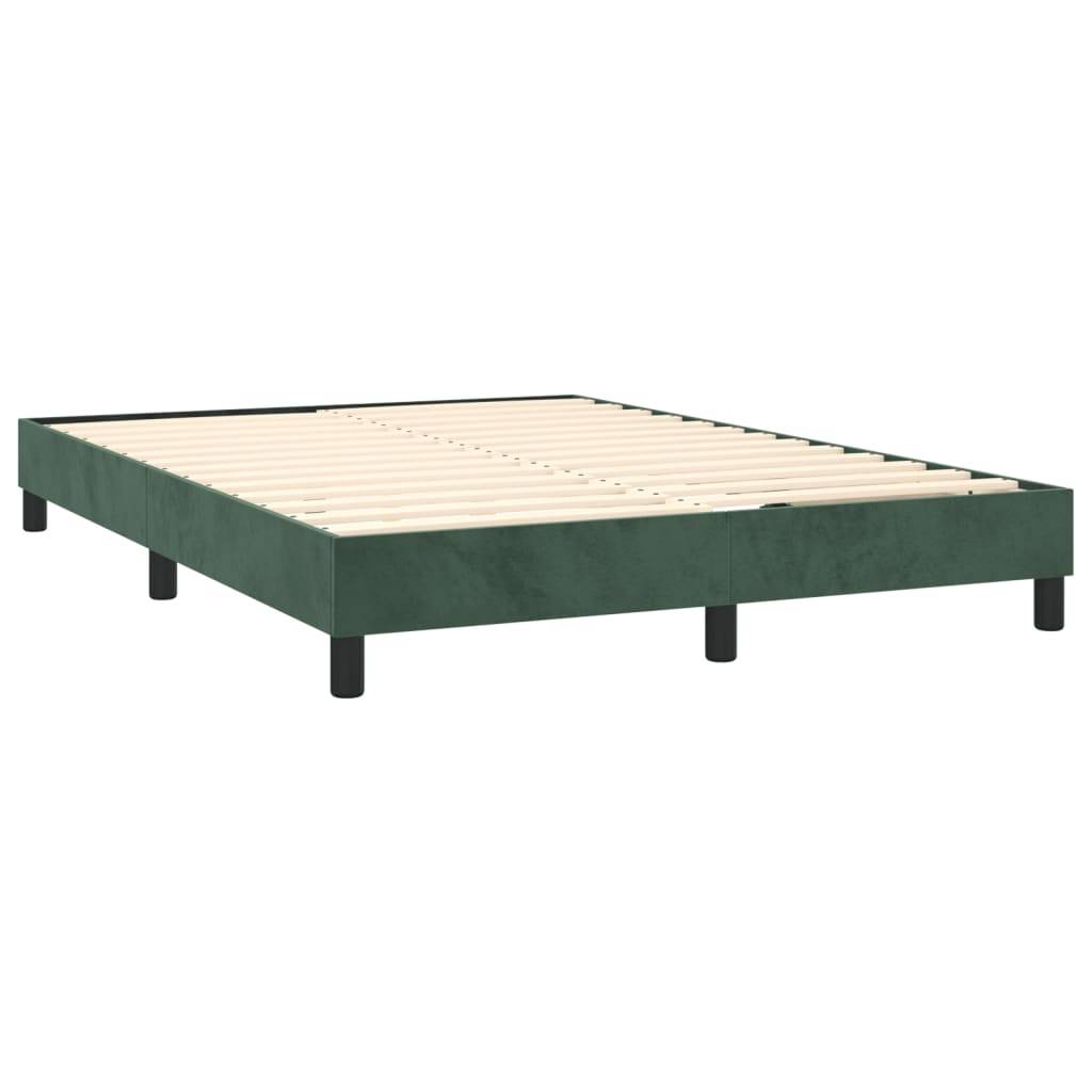 vidaXL Bettgestell ohne Matratze Dunkelgrün 140x200 cm Samt