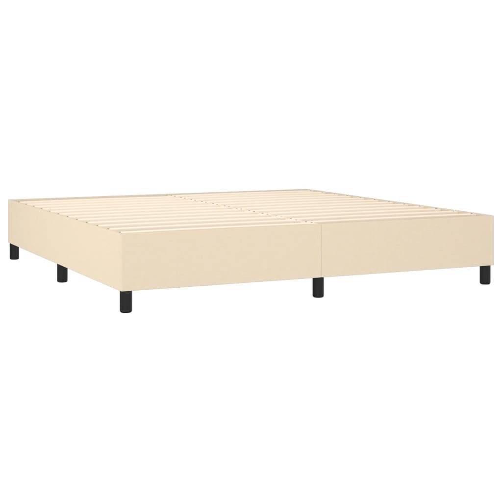 vidaXL Boxspringbett mit Matratze Creme 200x200 cm Stoff