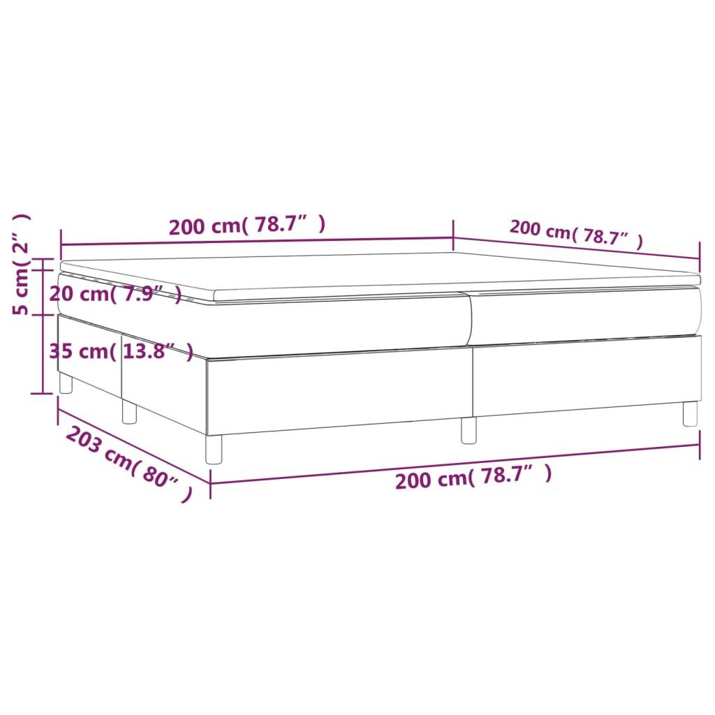 vidaXL Boxspringbett mit Matratze Schwarz 200x200 cm Kunstleder
