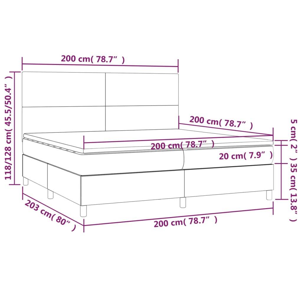 vidaXL Boxspringbett mit Matratze Creme 200x200 cm Stoff