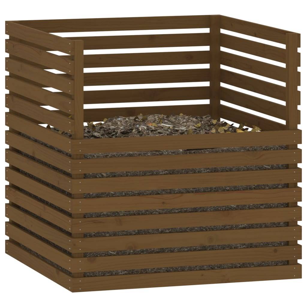 vidaXL Komposter Honigbraun 100x100x102 cm Massivholz Kiefer