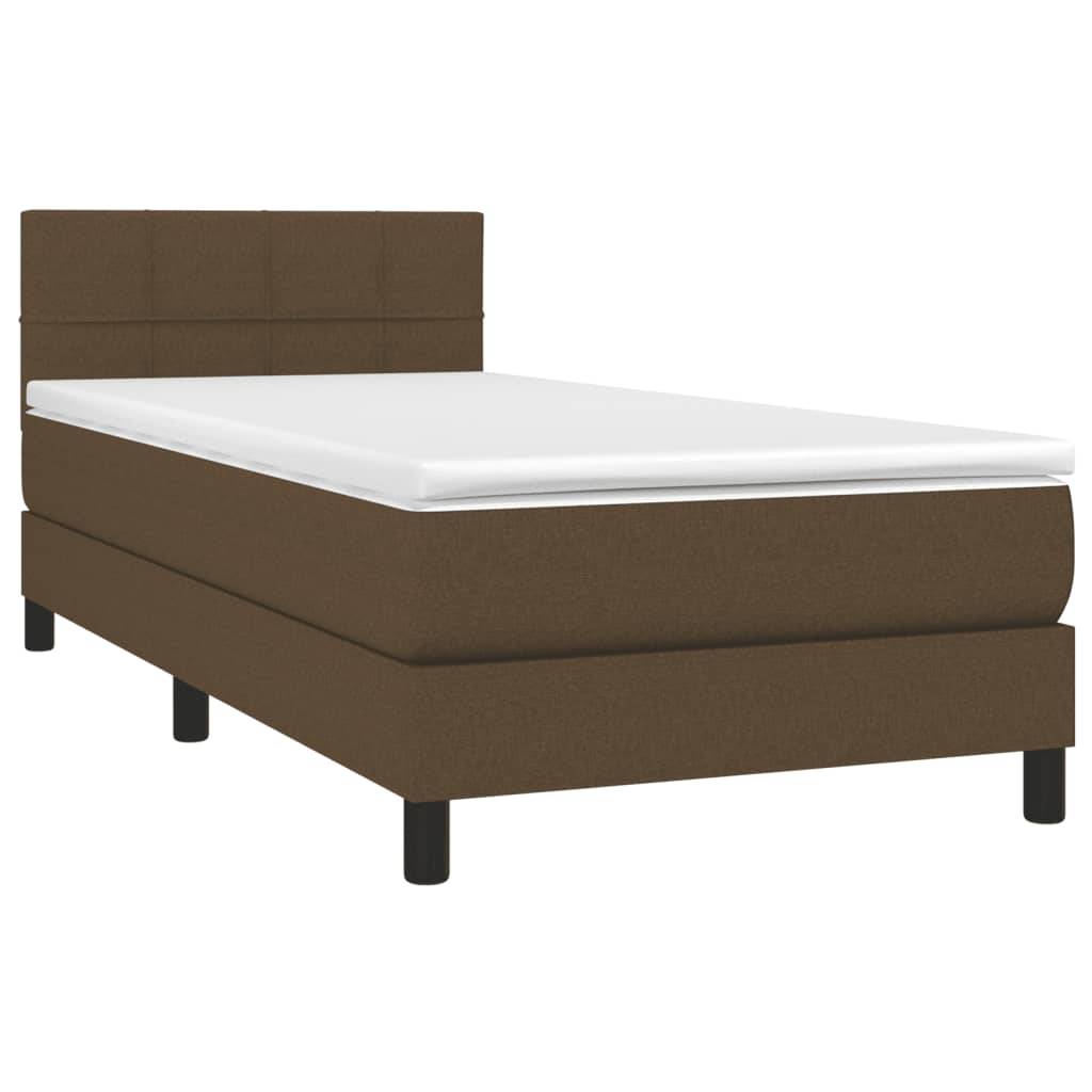 vidaXL Boxspringbett mit Matratze Dunkelbraun 80x200 cm Stoff