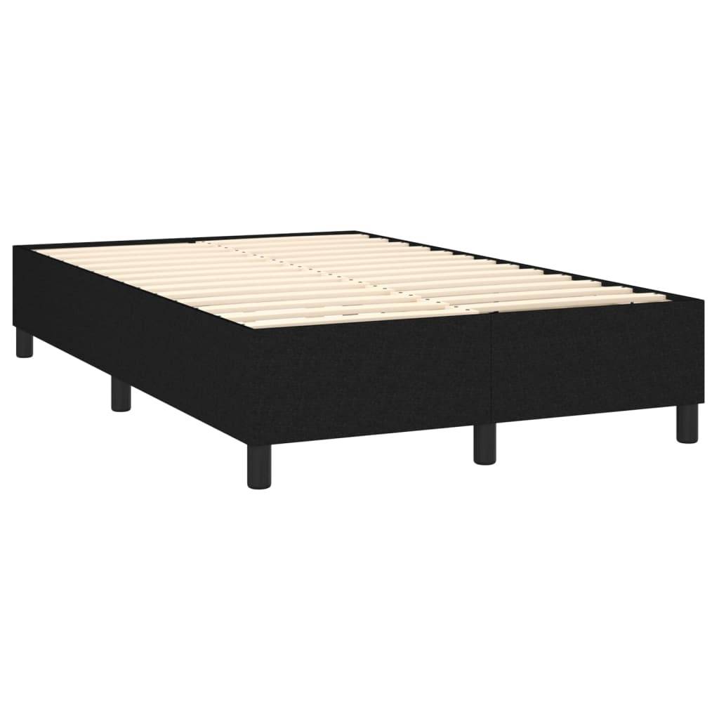 vidaXL Boxspringbett mit Matratze Schwarz 120x200 cm Stoff