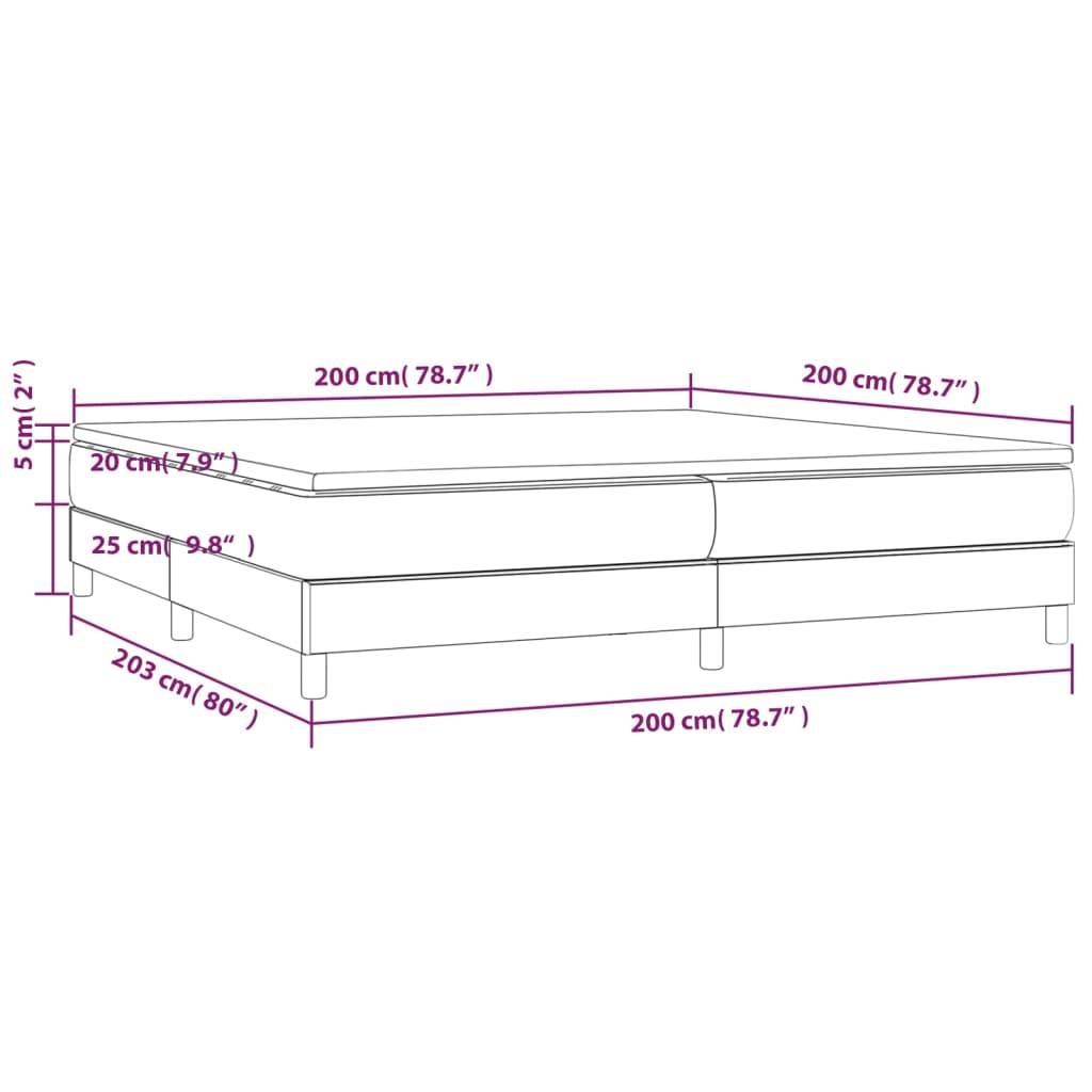 vidaXL Boxspringbett Matratze Cappuccino-Braun 200x200cm Kunstleder