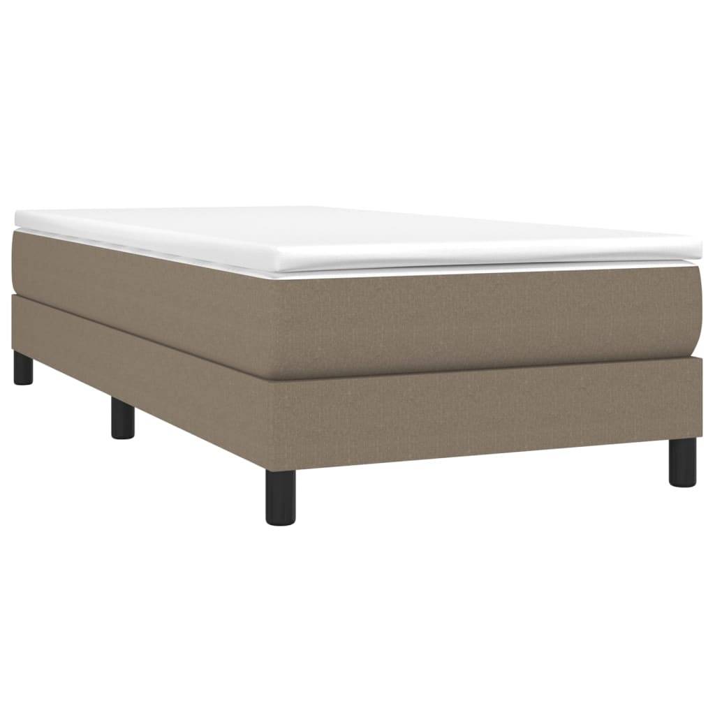 vidaXL Boxspringbett mit Matratze Taupe 100x200 cm Stoff