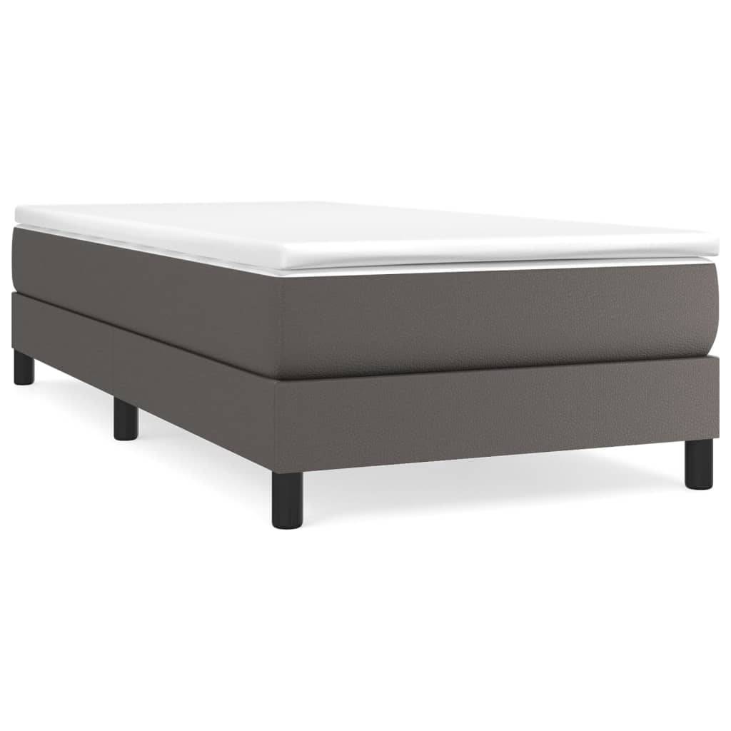 vidaXL Bettgestell Grau 90x200 cm Kunstleder
