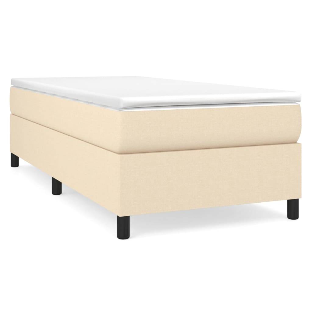 vidaXL Boxspringbett mit Matratze Creme 80x200 cm Stoff