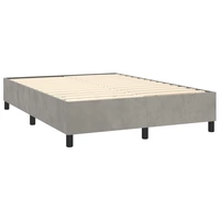 vidaXL Boxspringbett mit Matratze Hellgrau 140x190 cm Samt vidaXL Boxspringbett mit Matratze Hellgrau 140x190 cm Samt