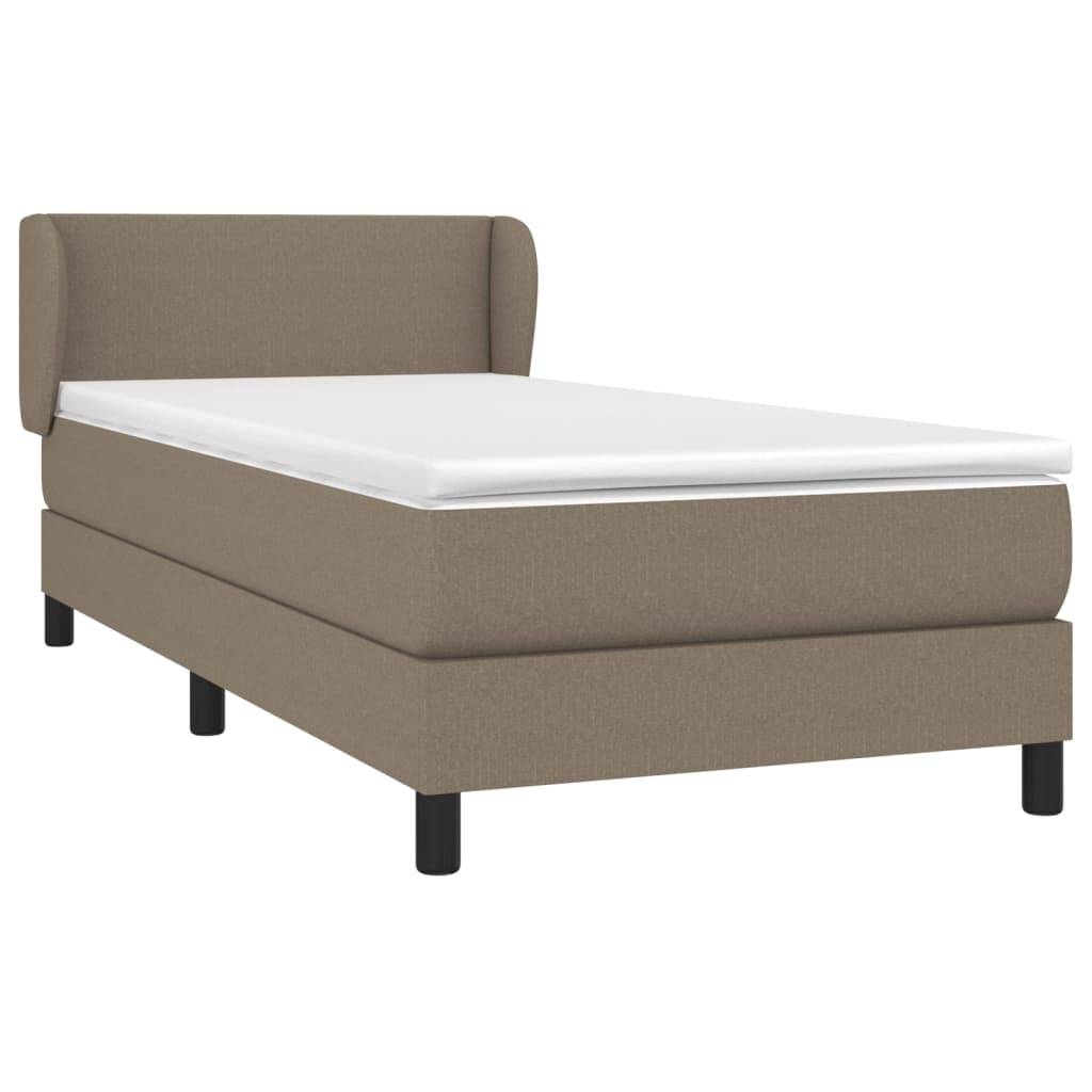 vidaXL Boxspringbett mit Matratze Taupe 90x190 cm Stoff