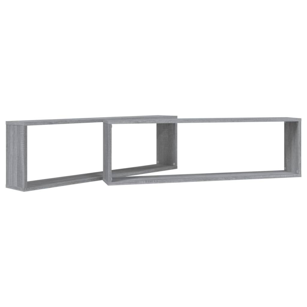 vidaXL Wandregale 2 Stk. Grau Sonoma 100x15x30 cm Holzwerkstoff