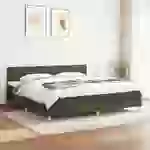vidaXL Boxspringbett mit Matratze Dunkelbraun 200x200 cm Stoff vidaXL Boxspringbett mit Matratze Dunkelbraun 200x200 cm Stoff