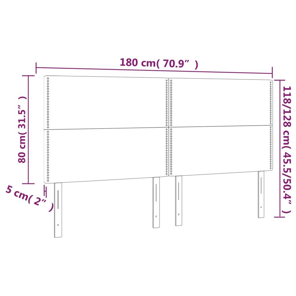 vidaXL Kopfteile 4 Stk. Rosa 90x5x78/88 cm Samt