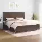 vidaXL Boxspringbett mit Matratze Dunkelbraun 200x200 cm Stoff vidaXL Boxspringbett mit Matratze Dunkelbraun 200x200 cm Stoff