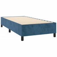 vidaXL Boxspringbett mit Matratze Dunkelblau 90x200 cm Samt vidaXL Boxspringbett mit Matratze Dunkelblau 90x200 cm Samt