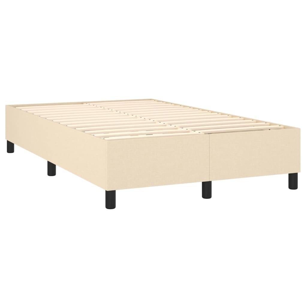 vidaXL Boxspringbett mit Matratze Creme 120x200 cm Stoff